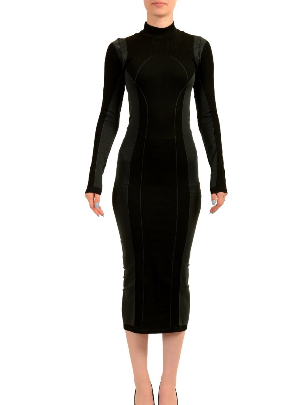 Scuderia Ferrari Women's Black Stretch Midi Dress US M/L IT 42/44